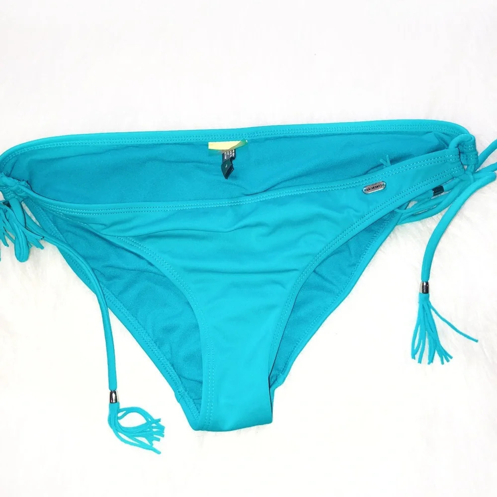 LA Hearts Large turquoise tassel bikini bottoms